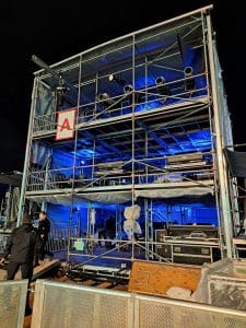 3 story front of house structures for Boston Calling