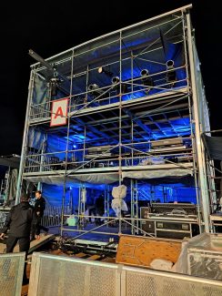 3 story front of house structures for Boston Calling