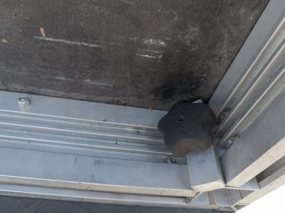 close up, looking up view of the inside corner under a UNI-DEC