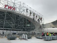 TWA scaff build out front huge